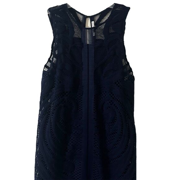 Finders Keepers Anthropologie Blue Lace Dress Party Beach Cruise Yatch Size L - Picture 2 of 4